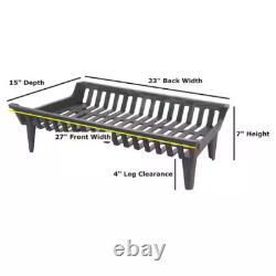 Liberty Foundry Fireplace Grate 27 W Cast Iron Heavy Duty 4 in. Clearance Black