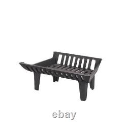 Liberty Foundry Fireplace Grate Black 17 in Heavy Duty Cast Iron with 4 in Lift
