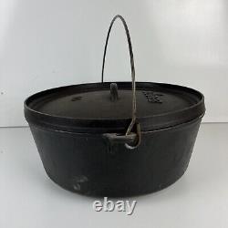 Lodge 14CO 14 Inch Cast Iron Shallow Camp Dutch Oven Rare Collectible USA 6 Cut