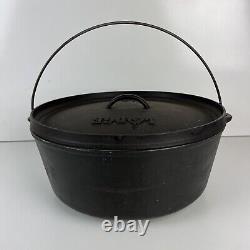 Lodge 14CO 14 Inch Cast Iron Shallow Camp Dutch Oven Rare Collectible USA 6 Cut