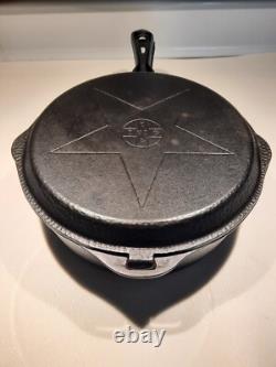 Lodge 4in1 Hammered Cast Iron Chicken Fryer Deep Skillet Dutch Oven Combo