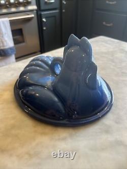 Lodge Blue Hen Chicken On Nest Cast Iron Dutch Oven Casserole Dish Enamel 2 Qt