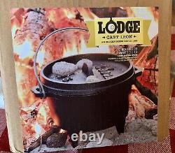 Lodge Cast Iron 6 Camp Dutch Oven Discontinued 1 qt Original Box NWT 3 leg HTF