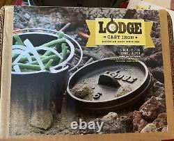 Lodge Cast Iron 6 Camp Dutch Oven Discontinued 1 qt Original Box NWT 3 leg HTF