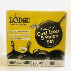 Lodge Cast Iron, Seasoned Cast Iron 5 Piece Set. Made In Tennessee Since 1896