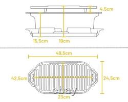 Lodge Pre-Seasoned Cast Iron Grill Easily Adjustable Airflow Grill 19.5 In