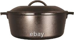 Lodge Pre-Seasoned Dutch Oven with Loop Handles and Cast Iron Cover, 7 Quart, Bl