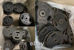 Lot 720 lbs Vintage Iron Grip Cast Iron Olympic Weight Plates 35lb 25lb