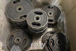 Lot 720 lbs Vintage Iron Grip Cast Iron Olympic Weight Plates 35lb 25lb