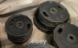 Lot 720 lbs Vintage Iron Grip Cast Iron Olympic Weight Plates 35lb 25lb