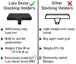 Lulu Decor, Cast Iron Christmas Stocking Holder Bases, 1 lbs 10 oz Each, Black