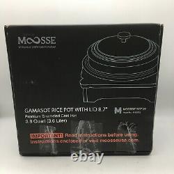 MOOSSE Gamasot Premium Korean Dutch Oven, Iron Rice Pot, Enameled Cast 3.8 Quart