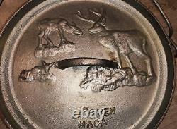 Maca Industrial- Deer Lid- Large cast iron pot/dutch oven 40 Lbs