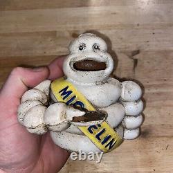 Michelin Tire Man Mechanical Piggy Bank CAST IRON Goodyear Collector 2+LBS GIFT