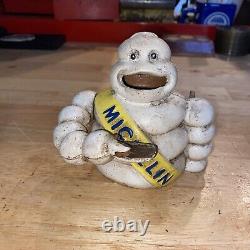 Michelin Tire Man Mechanical Piggy Bank CAST IRON Goodyear Collector 2+LBS GIFT