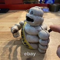 Michelin Tire Man Mechanical Piggy Bank CAST IRON Goodyear Collector 2+LBS GIFT