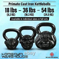 Monkey Kettlebell Cast Iron 18 lbs, 36 lbs, 54 lbs Kettlebell or Full Set