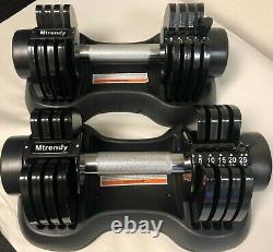 Mtrendy 5-25 lbs adjustable Dumbbell Black Single / Pair Weight Workout Exercise