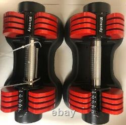 Mtrendy 5-25 lbs adjustable Dumbbell Red Single or Pair Weight Workout Exercise