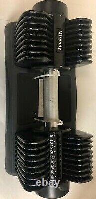 Mtrendy 5-50 lbs Adjustable Dumbbell Black Single / Pair Weight Workout Exercise