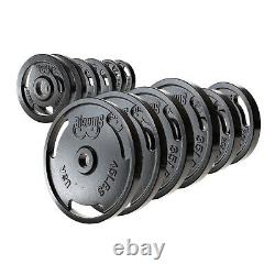 NEW245 POUND OLYMPIC PLATE Set Home Gym Fitness Exercise Cast Iron Weight Plates