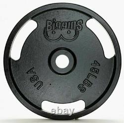 NEW245 POUND OLYMPIC PLATE Set Home Gym Fitness Exercise Cast Iron Weight Plates