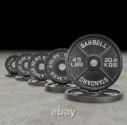 NEW 2 Full Olympic Cast Iron Weight Plate Set (245lbs) 5-7 WEEK ARRIVAL