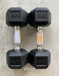 NEW CAP COATED RUBBER HEX DUMBBELLS Select Weight- 10,15, 20, 25, 30, 35, 40LB