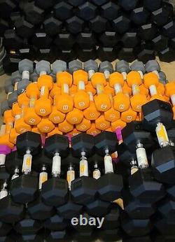 NEW CAP COATED RUBBER HEX DUMBBELLS select weight 10, 15, 20, 25, 30, 35, 40LB