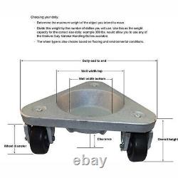 NEW! Cast Iron Triangular Cup Dolly PE Wheels 450 Lb. Capacity