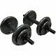 New Golds Gym 40 Lb Cast Iron Dumbbell (pair) Adjustable Weights In Hand