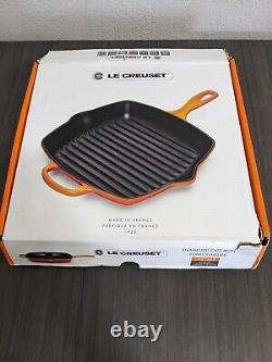 NEW Le Creuset Enamelled Cast Iron Square Grill Skillet Marseille Blue