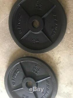 NEW Pair of Steel Olympic Weight Plates 45lb