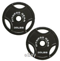 NEW Set of 2 Fitness Gear 35 lb 2 Olympic Weight Plates (70 lb total) Cast Iron