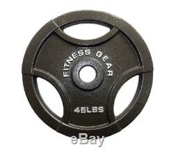 NEW Set of 2 Fitness Gear 45 lb 2 Olympic Weight Plates (90 lb total) Cast Iron