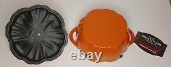 NEW Smith & Clark Ironworks Orange Enameled Pumpkin Cast Iron 2 QT Dutch Oven