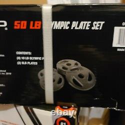 NEW in Box CAP 50 lb Olympic Weight Plate Set (4x10 2x5 lb Plates) FREE SHIP