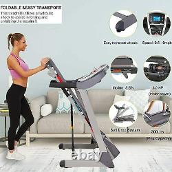 NO. 1 330LB New2in1+3.25HP Electric Folding Treadmill Jogging Running Machine LCD