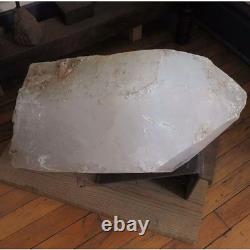 Natural Quartz Crystal Massive 450 lbs with Terminus Cast Iron Base Sculpture
