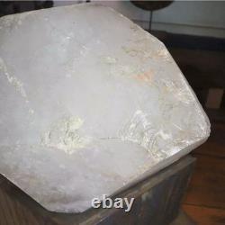 Natural Quartz Crystal Massive 450 lbs with Terminus Cast Iron Base Sculpture