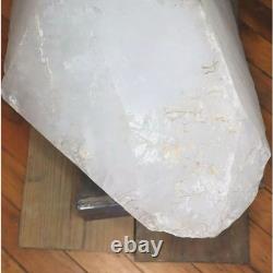 Natural Quartz Crystal Massive 450 lbs with Terminus Cast Iron Base Sculpture