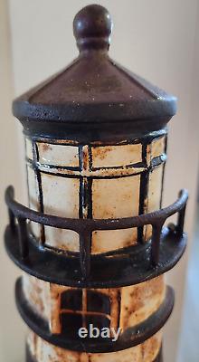 Nautical Heavy Cast Iron Lighthouse Door Stop Vintage 10lbs. 15.5 Needs TLC