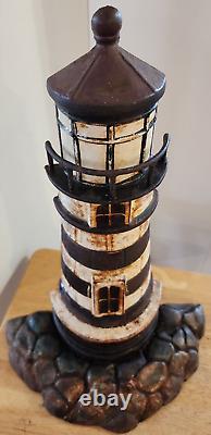 Nautical Heavy Cast Iron Lighthouse Door Stop Vintage 10lbs. 15.5 Needs TLC