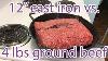 New 12 Lagostina Cast Iron Skillet Vs 4 Lbs 1 8 Kg Of Ground Beef