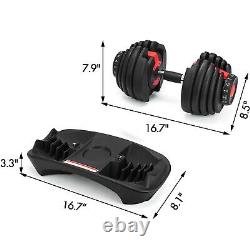 New 2pcs Weight Adjustable Dumbbells For Fitness Workouts Home Gym 52.5lbs
