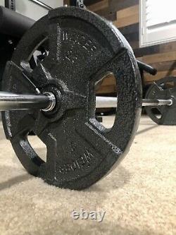 New 65 Lb Weight Plate Set With 60 Straight Bar Barbell, IN STOCK Fast Shipping