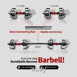 New 66LB Dumbbell Barbell Adjustable Weight Cast Full Iron Fitness GYM Home Set