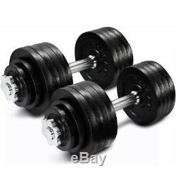 New Adjustable Dumbbells 105 lbs (2x52.5lbs) Pair weight set Cast Iron In Hand