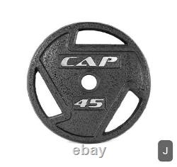 New, Pair CAP Barbell 2 Inch Olympic Grip Plate. 45 Pounds (90 Lbs Total)