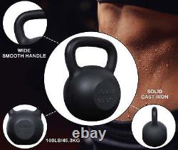 New Powder Coated Cast Iron Kettlebell 100 Lbs Weights Strength